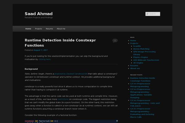 saadahmad.ca site used Saad