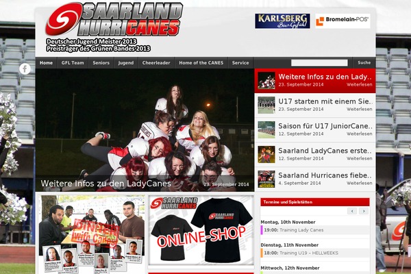saarland-hurricanes.com site used Footballclub-2.5.6