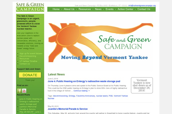 safeandgreencampaign.org site used Safegreen