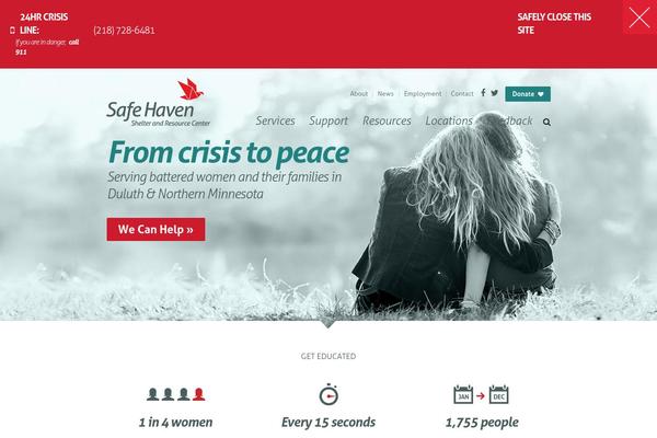 safehavenshelter.org site used Safehaven