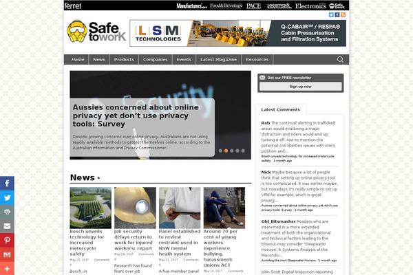 safetowork.com.au site used Twentythirteen-child-safe-to-work