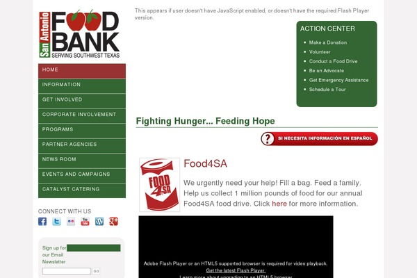 safoodbank.org site used Safoodbank