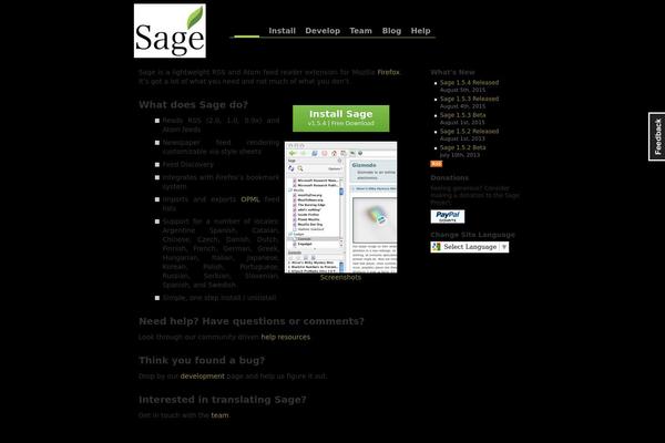 sagerss.com site used Sage