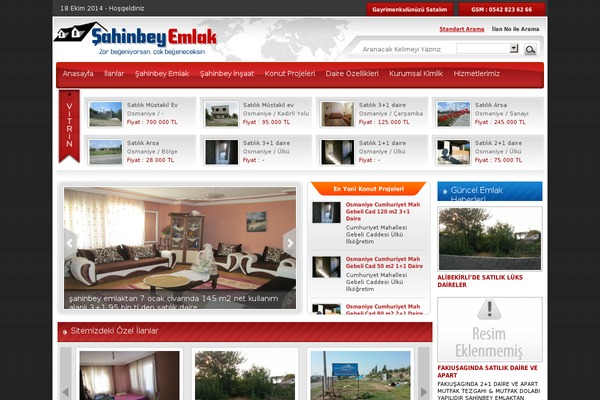 sahinbeyemlak.net site used Emlak