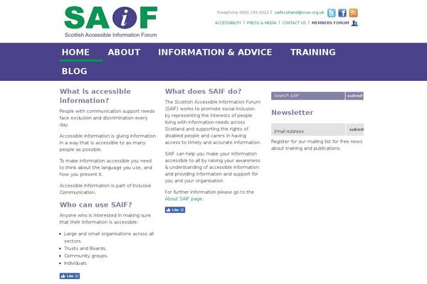 saifscotland.org.uk site used Saif