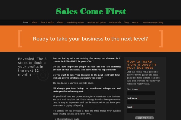 salescomefirst.com site used Meroom