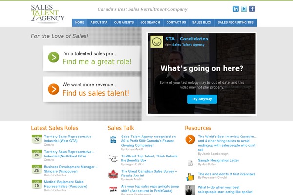 salestalentagency.com site used Sta