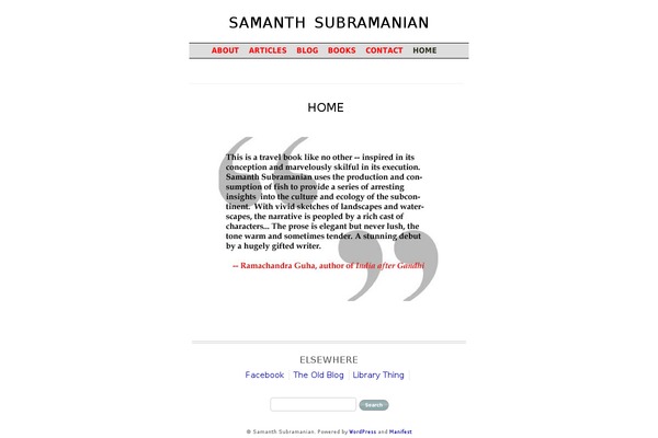 samanth.in site used Manifest