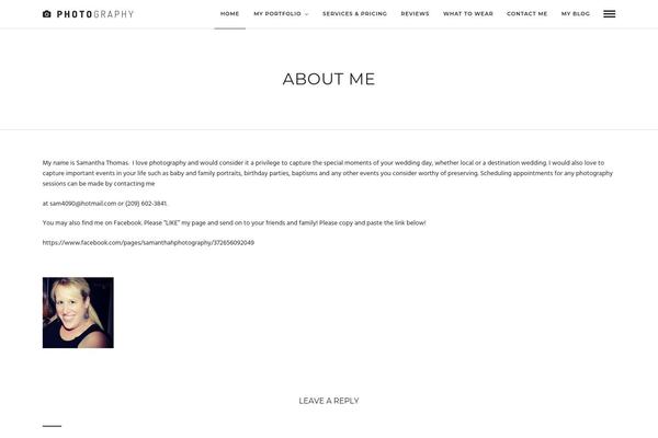 Photography theme site design template sample