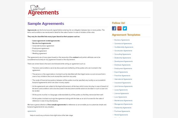 sampleagreements.net site used WP-DaVinci 2.0