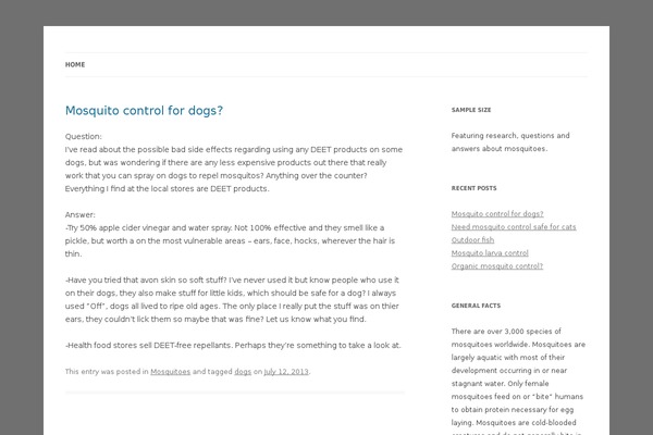 Twenty Twelve theme site design template sample