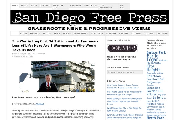 sandiegofreepress.org site used Blognews-master
