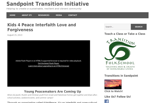 sandpointtransitioninitiative.org site used Minimize