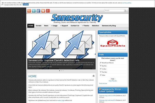 sanesecurity.com site used Graphene