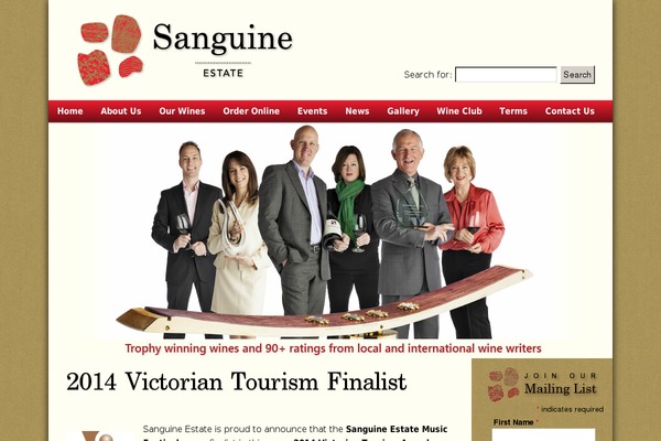 sanguinewines.com.au site used Sanguine
