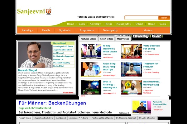 sanjeevnitv.com site used Videopro-child