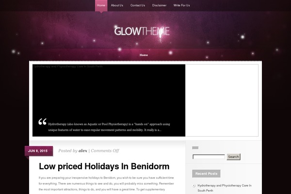 Glow theme site design template sample