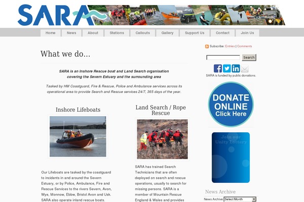 sara-rescue.org.uk site used Sara2010