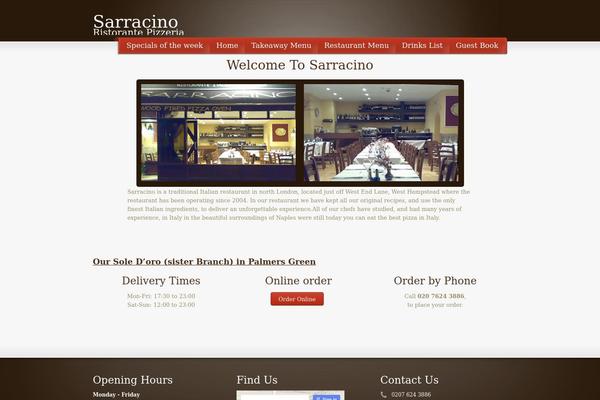 sarracinorestaurant.com site used MyRestaurant
