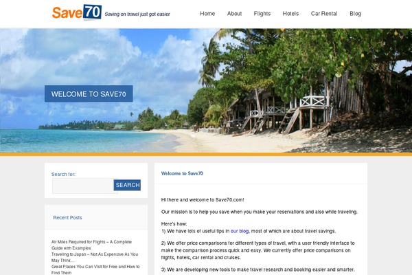 Travelo website example screenshot