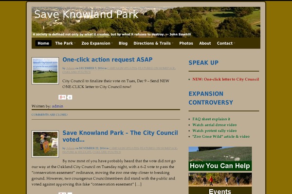 saveknowland.org site used Canvaschild