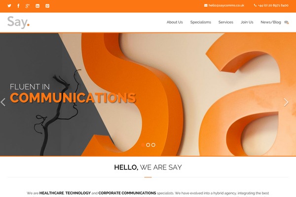 saycomms.co.uk site used Say