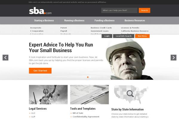 Sba theme site design template sample