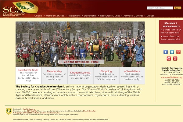 sca.org site used Sca