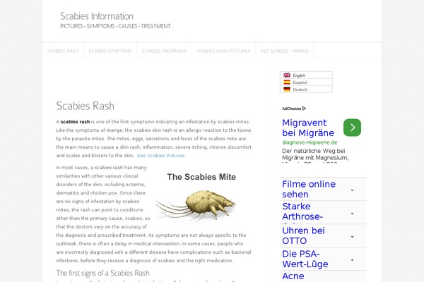 scabies-information.com site used Trim