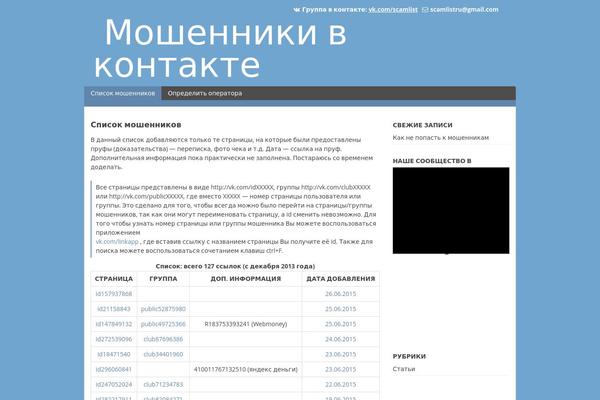 scamlist.ru site used Scamlist