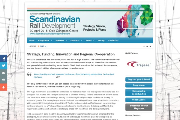 scandinavianraildevelopment.com site used Conference-websites