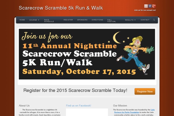 scarecrowscramble.com site used Alyeska.responsive.wordpress.theme.v3.1.4