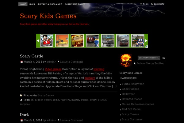 scarykidsgames.com site used Spooky