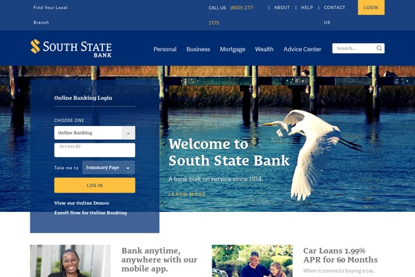 scbtonline.com site used Southstates