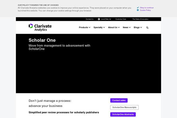scholarone.com site used Clarivate