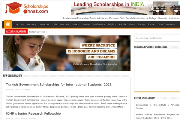 scholarshipsonnet.com site used Scholarshipsonnet