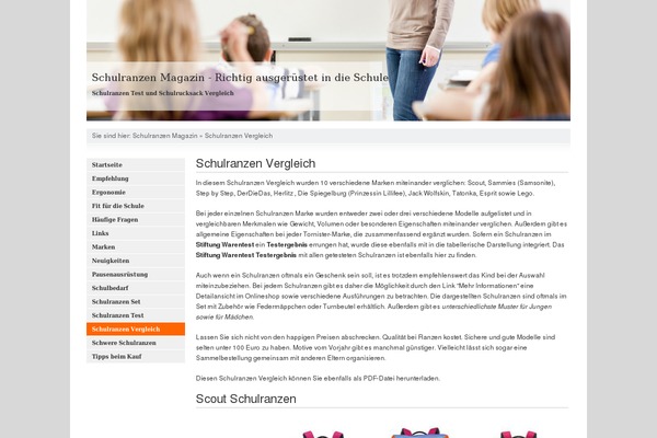schulranzentest.info site used Schulranze