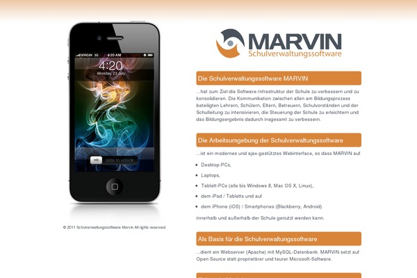 schulverwaltungssoftware-marvin.com site used Comingsoon