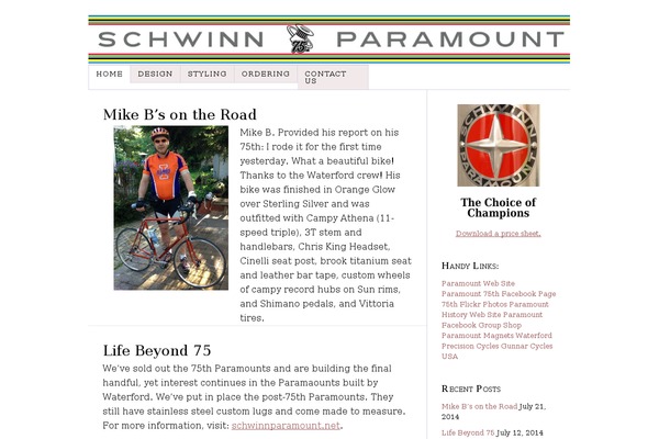 schwinnparamount75th.com site used Thesis