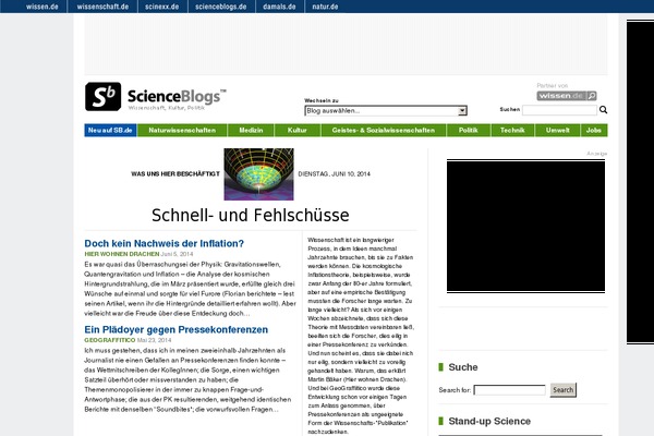 scienceblogs.de site used Ngs-science-blogs