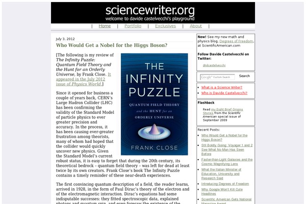 sciencewriter.org site used Castel