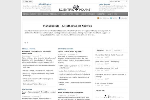 scientificindians.com site used Dhb