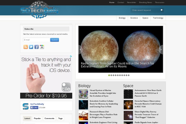 scitechdaily.com site used Scitech