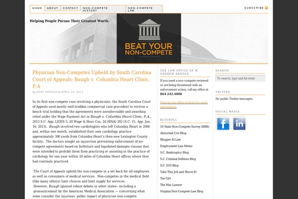 scnoncompetelawyer.com site used Thesis