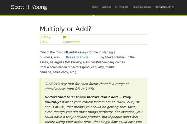 scotthyoung.com site used Shy-theme