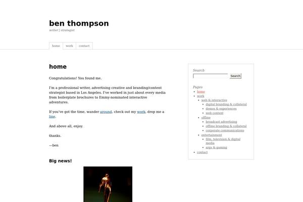 scribbleben.com site used Thematic