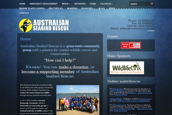 seabirdrescue.org site used Irresistible