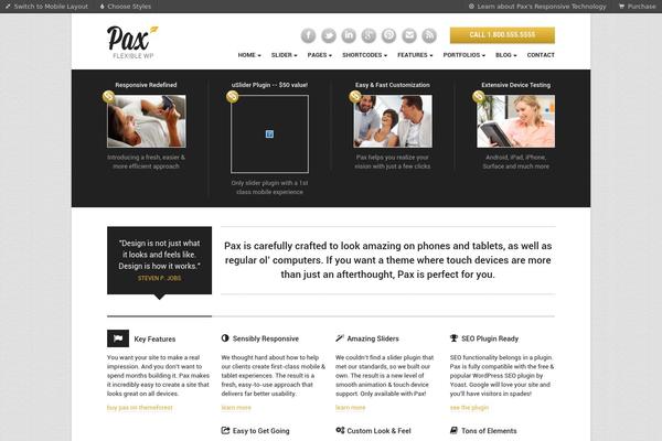 Pax theme site design template sample