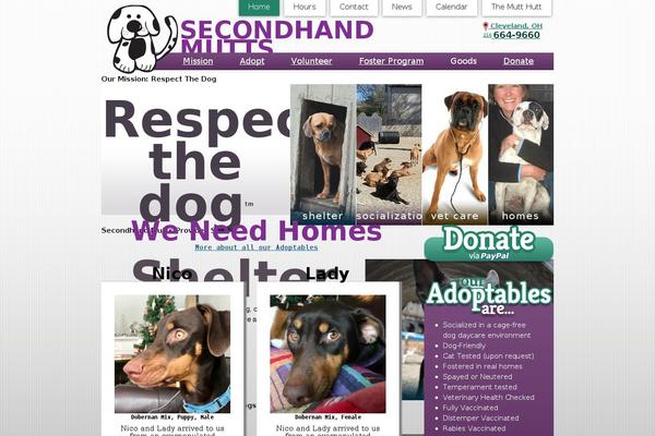 secondhandmutts.org site used Thematic