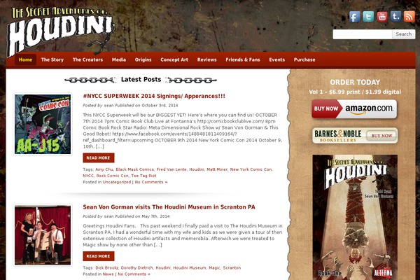 secretadventuresofhoudini.com site used Houdini